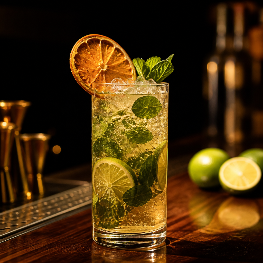 Fresh citrus mocktail with mint and lime